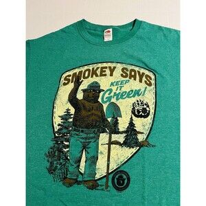 Smokey The Bear Keep It Green Forrest Fire T-Shirt LARGE Retro National Parks
